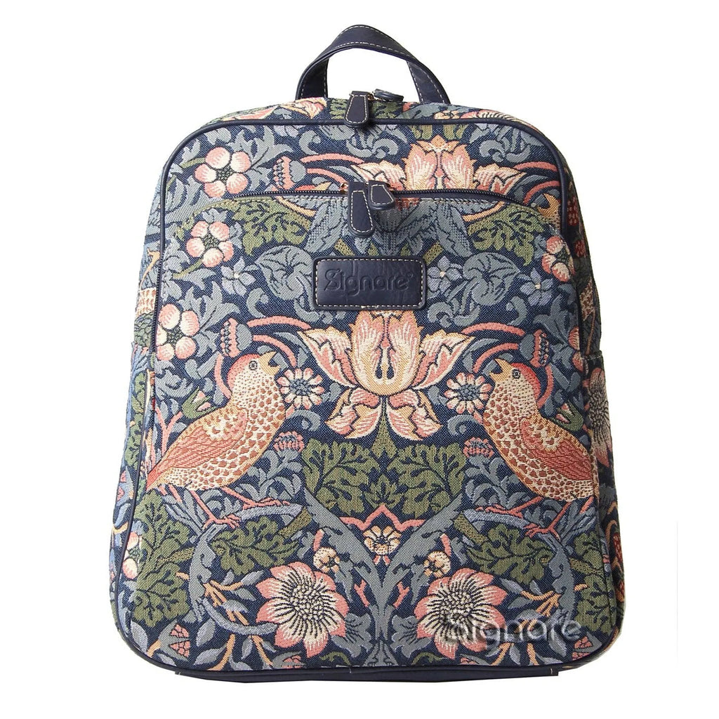 BKPK-STBL  William Morris Strawberry Thief Blue Backpack
