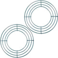 2 Pack Wreath Wire Frame Metal Wire Wreath Base Making Rings round Forms for Hanger Flower Wedding Spring Decoration Door DIY Craft Supplies